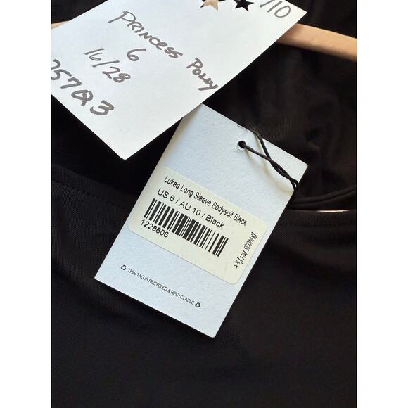 New Princess Polly Bodysuit US Size 6 Black Long Sleeve Lukea - Picture 4 of 7